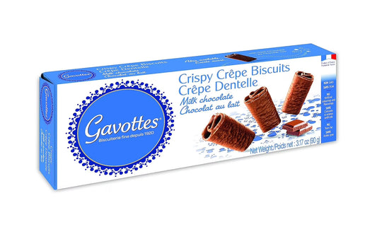 Box of Gavottes Crispy Creèpe Biscuits on a white background