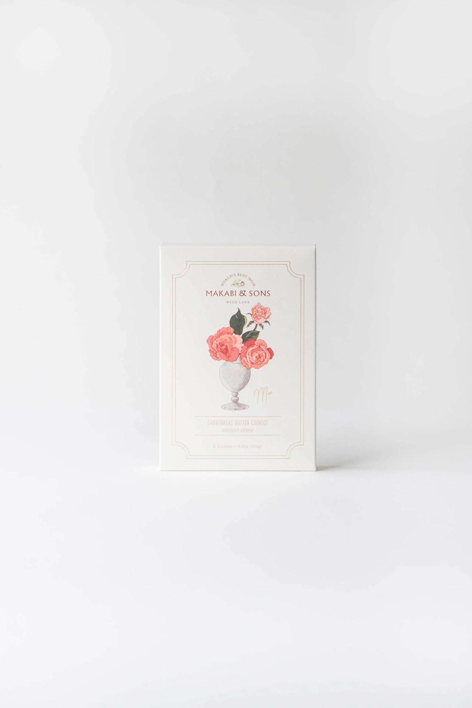 Card with floral design and text on a white background