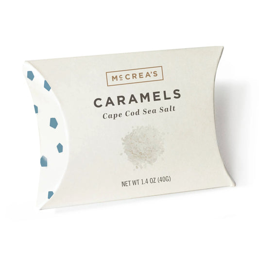 Packaged caramels with 'McCrea's' branding on a white background