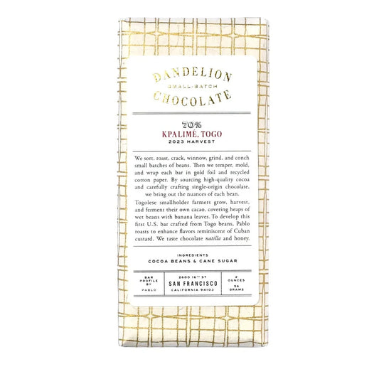 Dandelion Chocolate - Kpalimé, Togo - 70% - 56 g