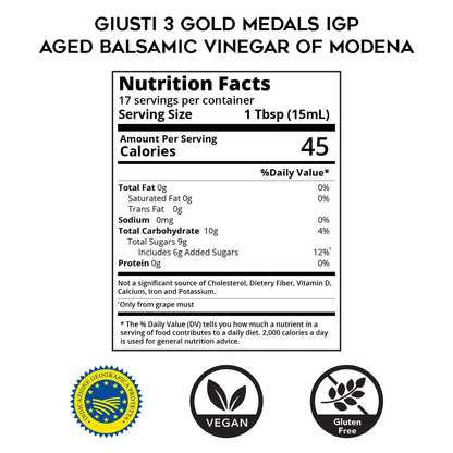 Giuseppe Giusti - 3 Gold Medals - Aged Balsamic Vinegar Of Modena - 12 Yr - 100 mL