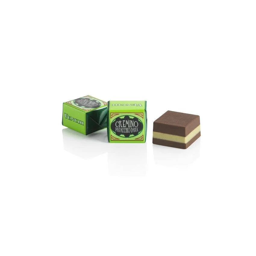 Two green boxes of Cremino Pallucco Bar with a chocolate bar on a white background