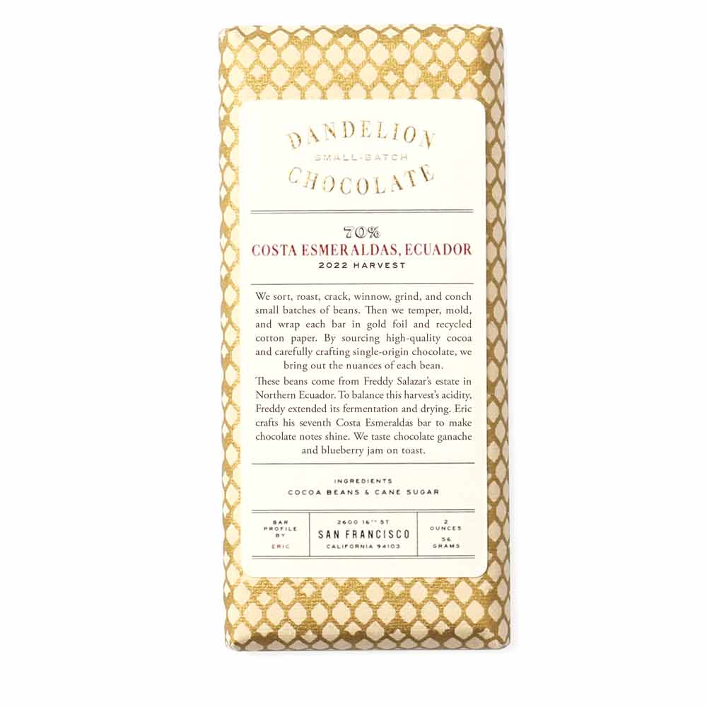 Dandelion Chocolate - Costa Esmeraldas, Ecuador - 70% - 56 g