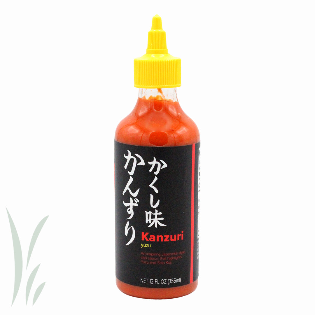 Bottle of Kanzuri yuzu on a white background
