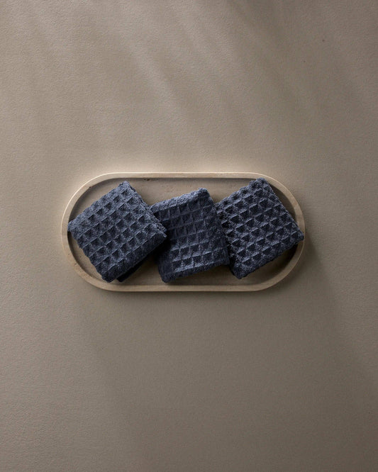 Geometry - Midnight Blue - Waffle Washcloth Set - 10 in. x 10 in. - 3 Pack