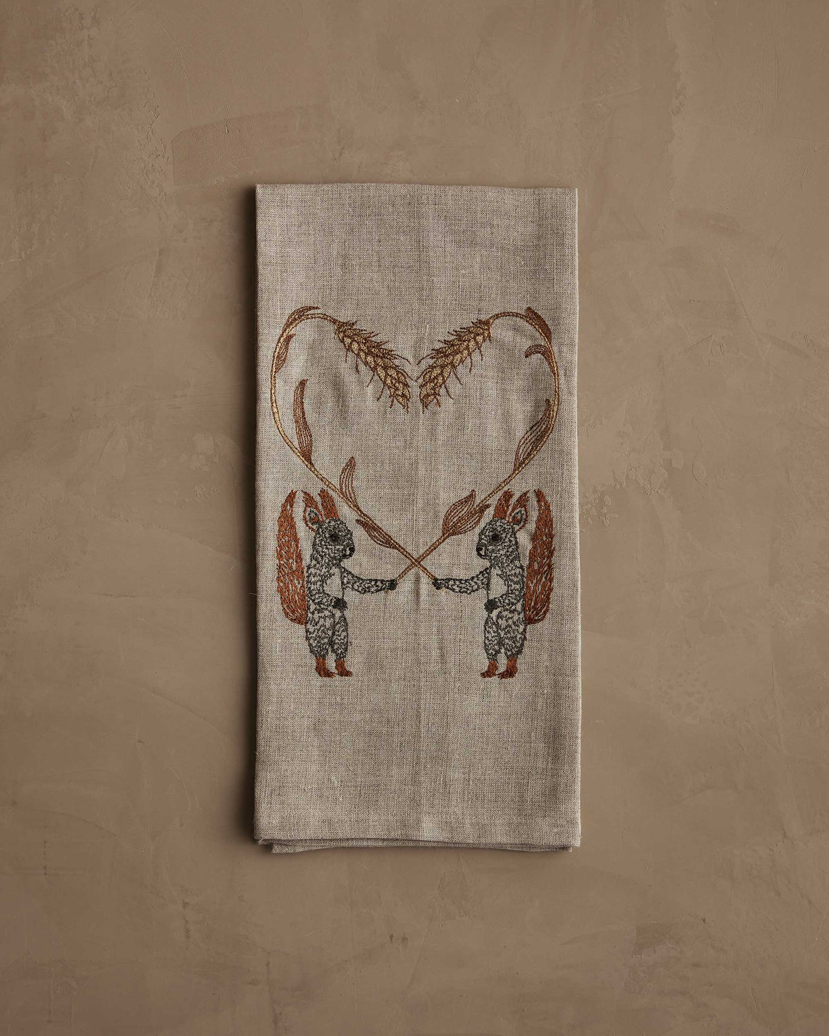 Coral & Tusk - Squirrels W/ Wheat - Tea Towel