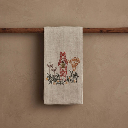 Coral & Tusk - Fox W/ Mushrooms - Tea Towel