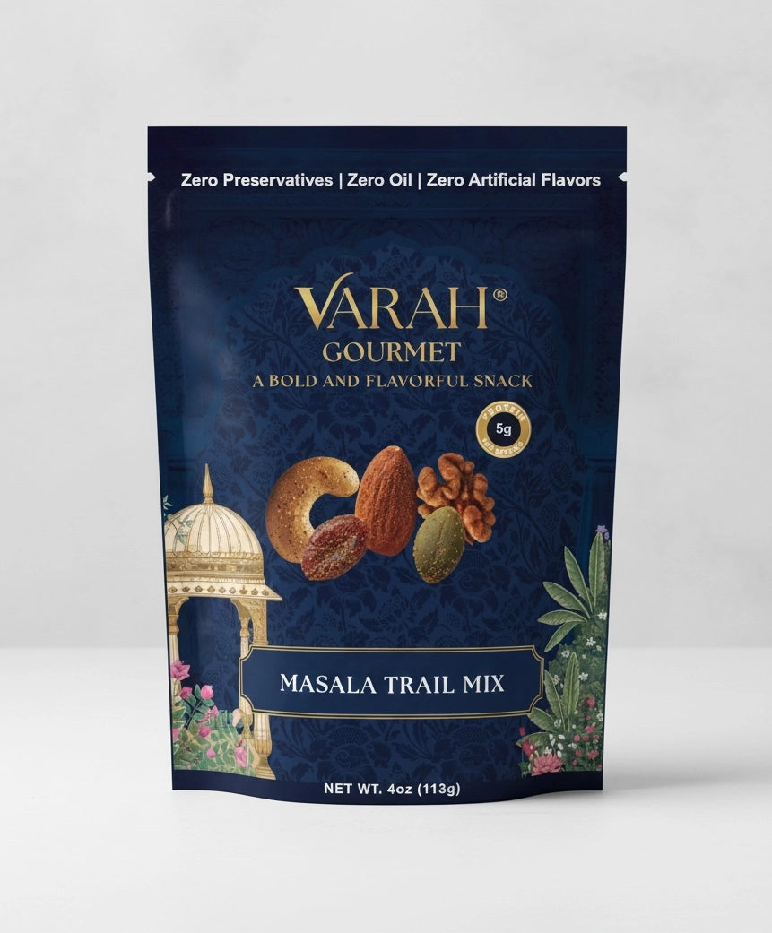 Varah Gourmet - Masala Trail Mix - Savory Indian-Spiced Nuts & Seeds - 4 oz.