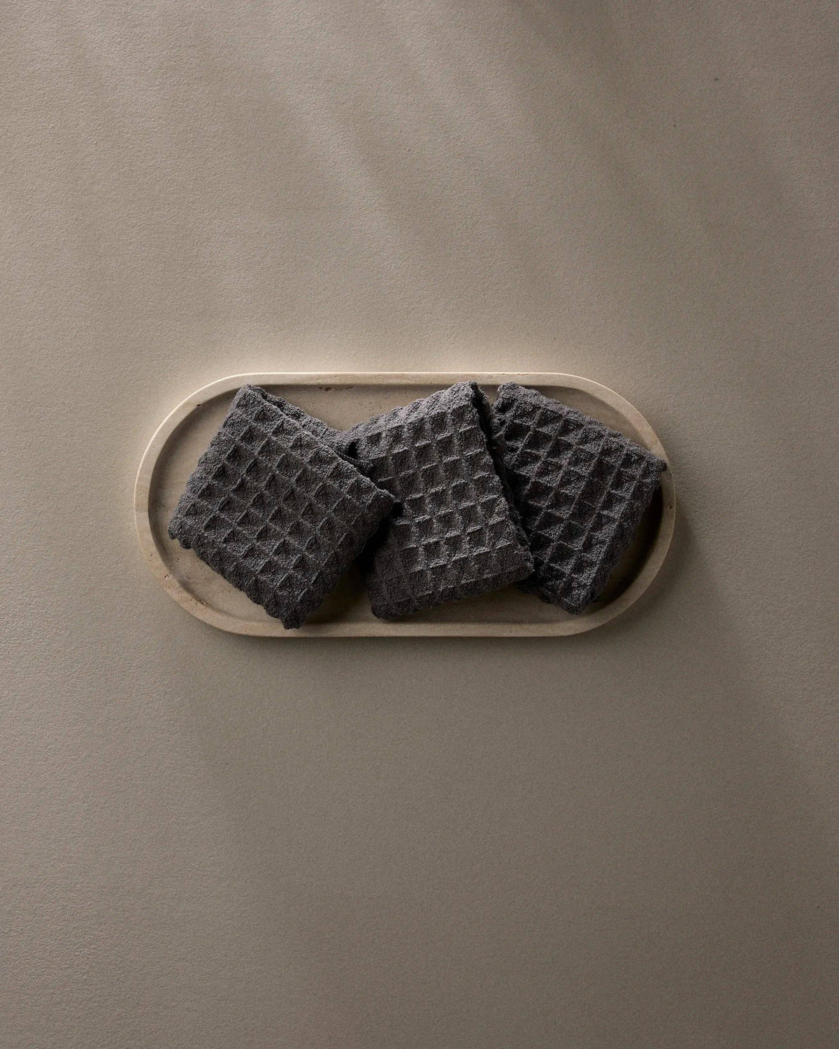 Geometry - Charcoal - Waffle Washcloth Set - 10 in. x 10 in. - 3 Pack