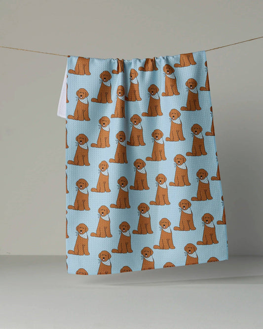 Geometry - Doodle Days Tea Towel - Powder-Blue