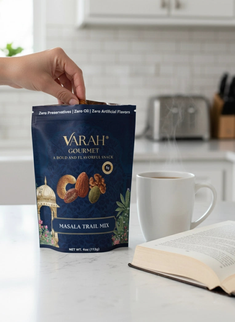 Varah Gourmet - Masala Trail Mix - Savory Indian-Spiced Nuts & Seeds - 4 oz.