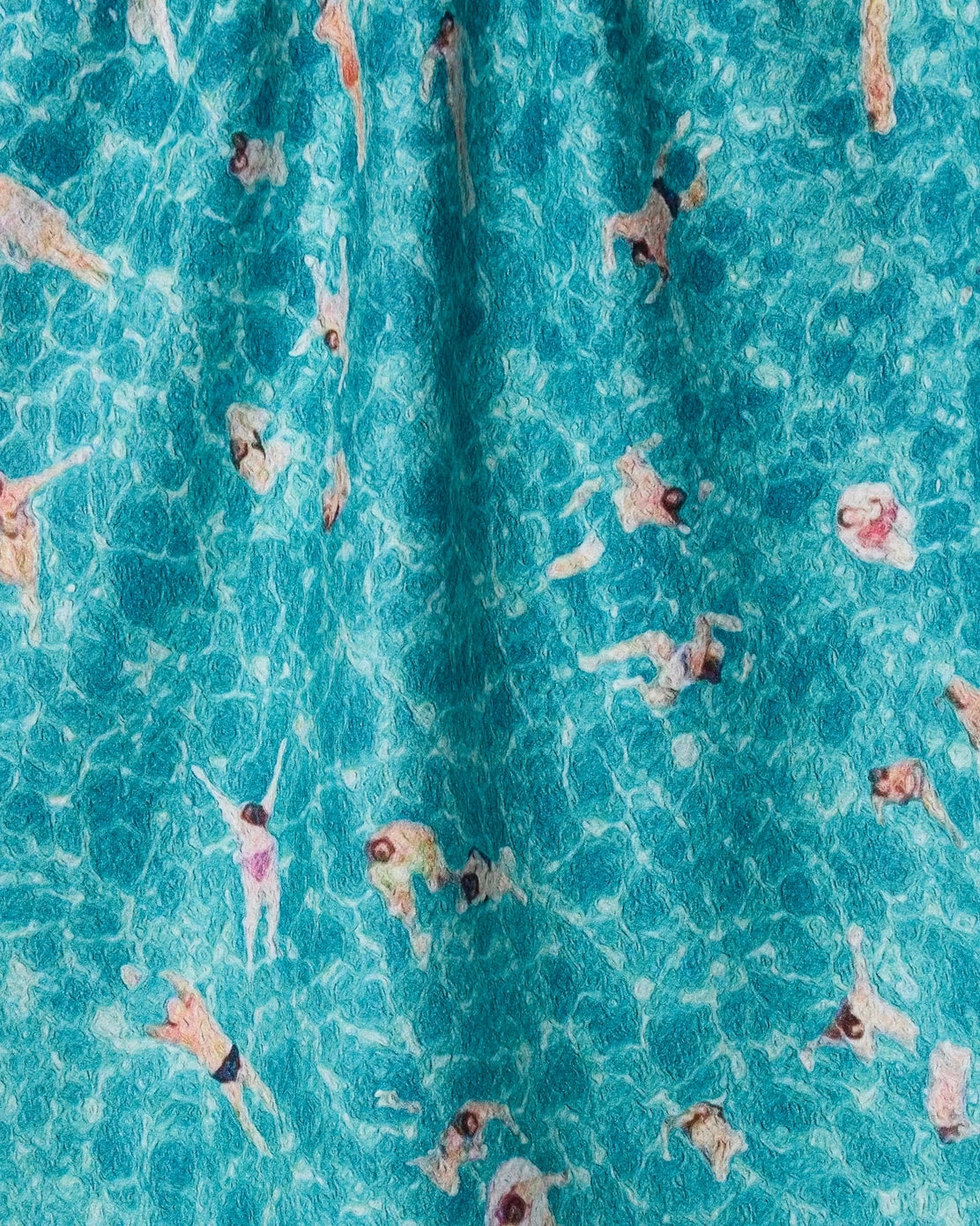 Geometry - Swimming Crowd Tea Towel