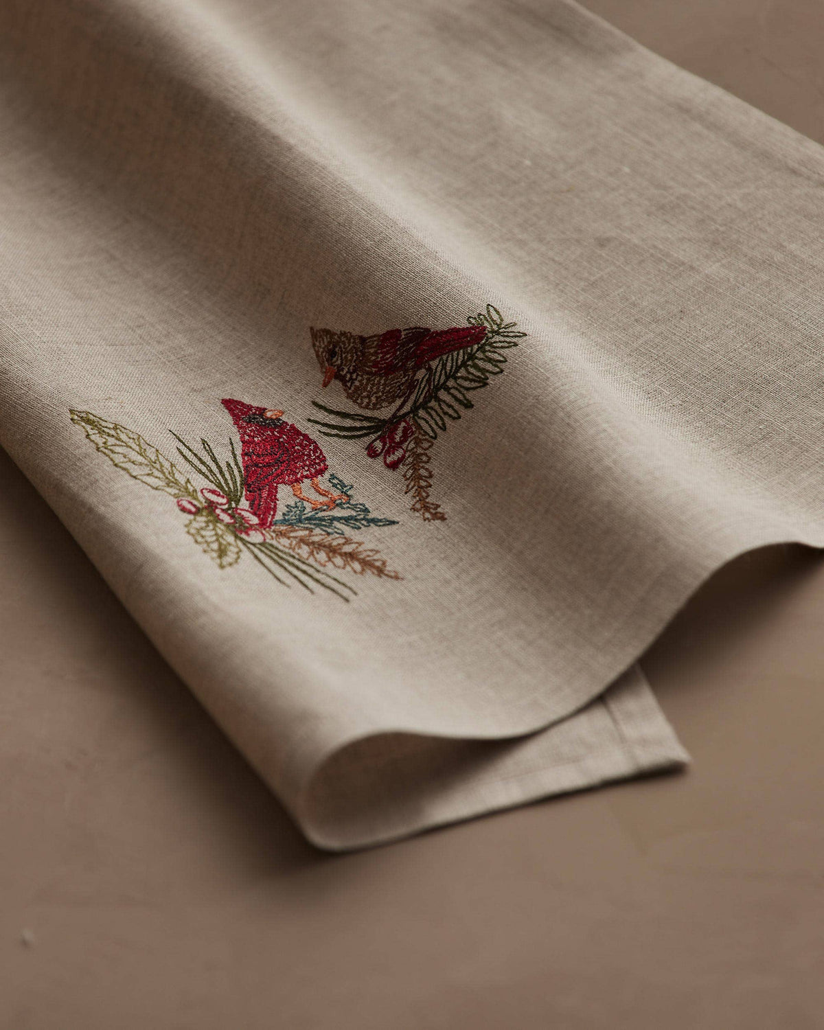 Coral & Tusk - Christmas Cardinals - Tea Towel