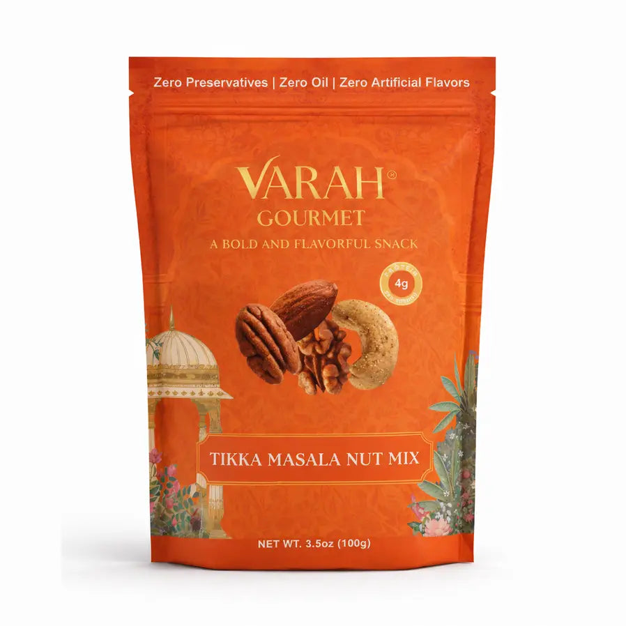 Varah Gourmet - Tikka Masala Nut Mix - Spiced Roasted Nuts - 3.5 oz.