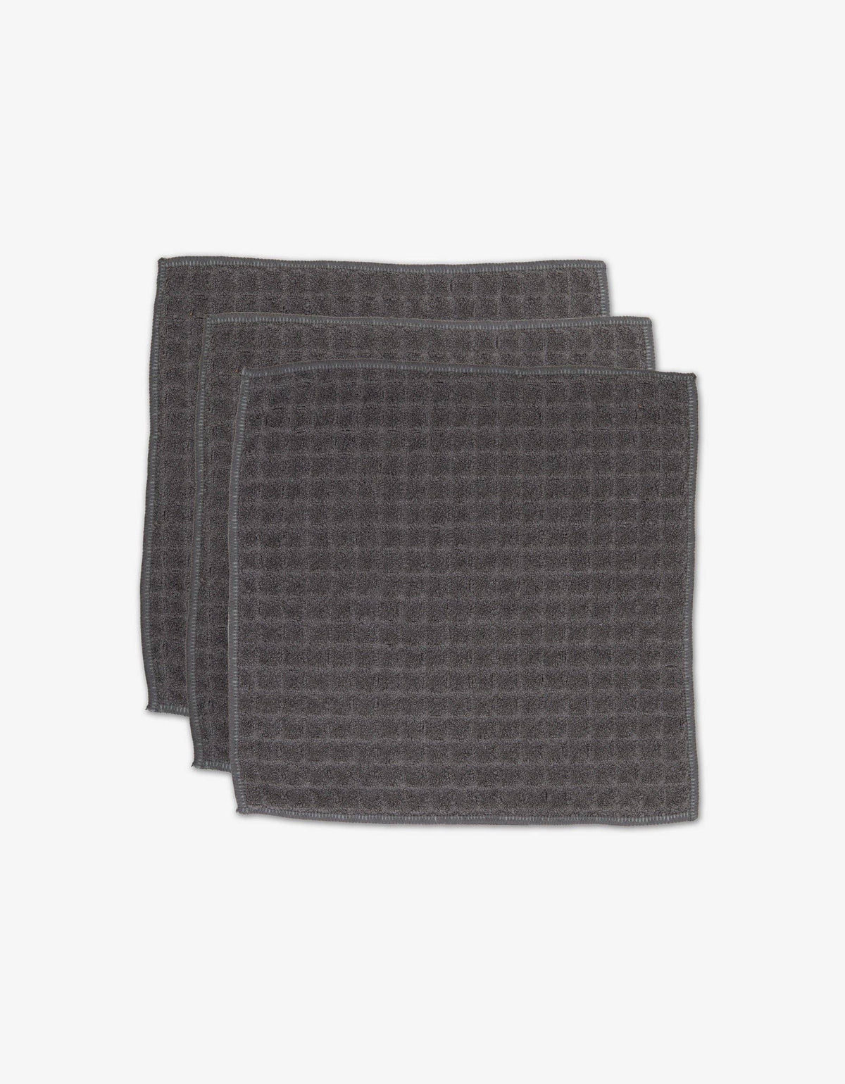 Geometry - Charcoal - Waffle Washcloth Set - 10 in. x 10 in. - 3 Pack