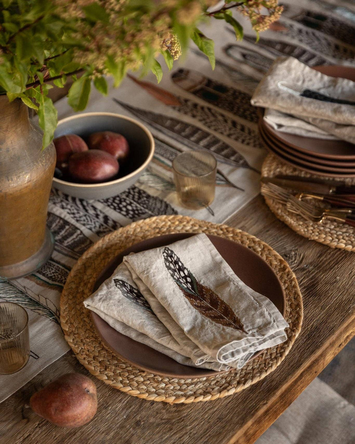 Coral & Tusk - Fowl Feather - Dinner Napkin