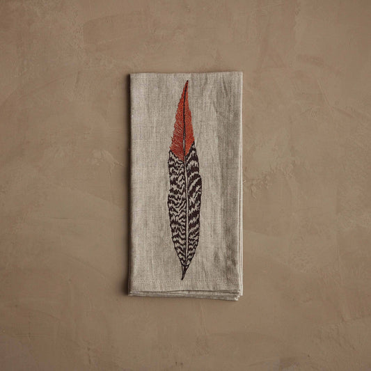 Coral & Tusk - Pheasant Feather - Dinner Napkin