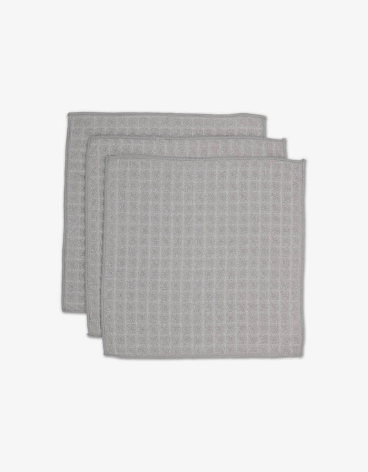 Geometry - Stone - Waffle Washcloth Set - 10 in. x 10 in. - 3 Pack