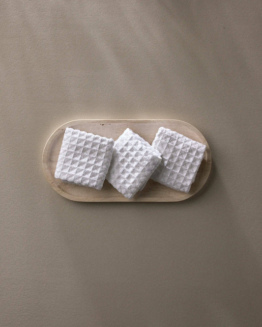 Geometry - Cloud - Waffle Washcloth Set - 10 in. x 10 in. - 3 Pack