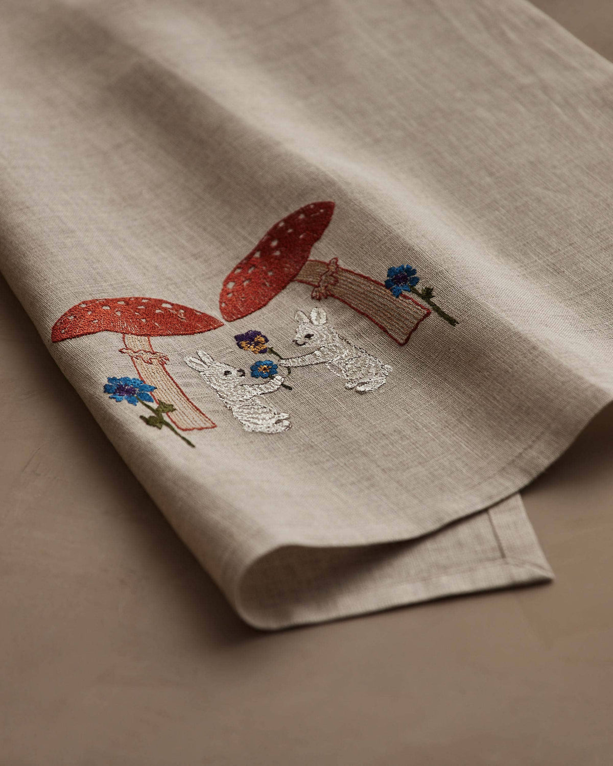 Coral & Tusk - Mushroom Bunny Friends - Tea Towel