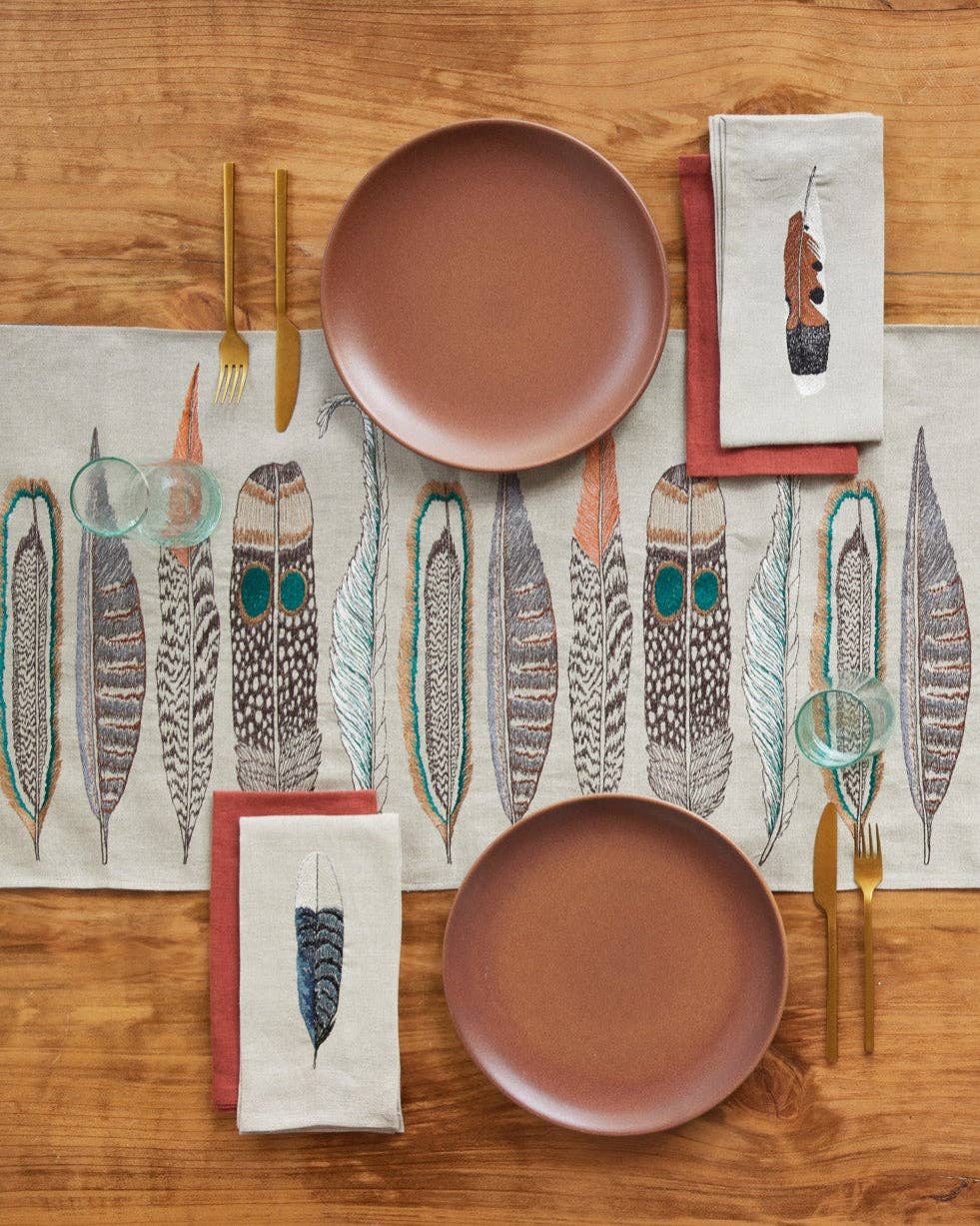 Coral & Tusk - Kestrel Feather - Dinner Napkin