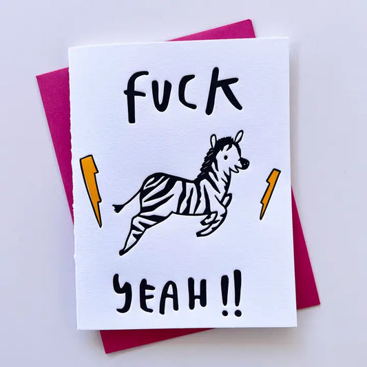 Ghost Academy - F**k Yeah Zebra - Greeting Card