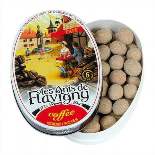 Les Anis de Flavigny - Coffee Pastilles - Oval Tin - 50 g