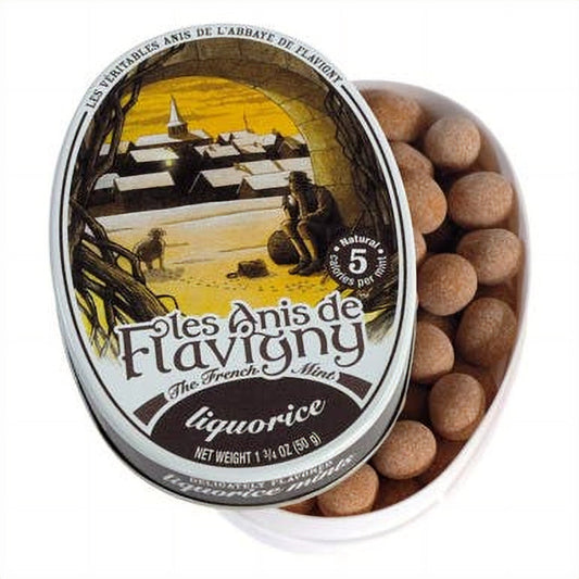 Les Anis de Flavigny - Liquorice Pastilles - Oval Tin - 50 g