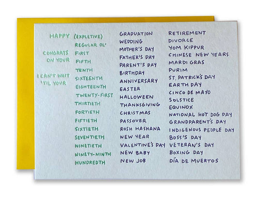 Ladyfingers Letterpress - A Card for Every Occasion