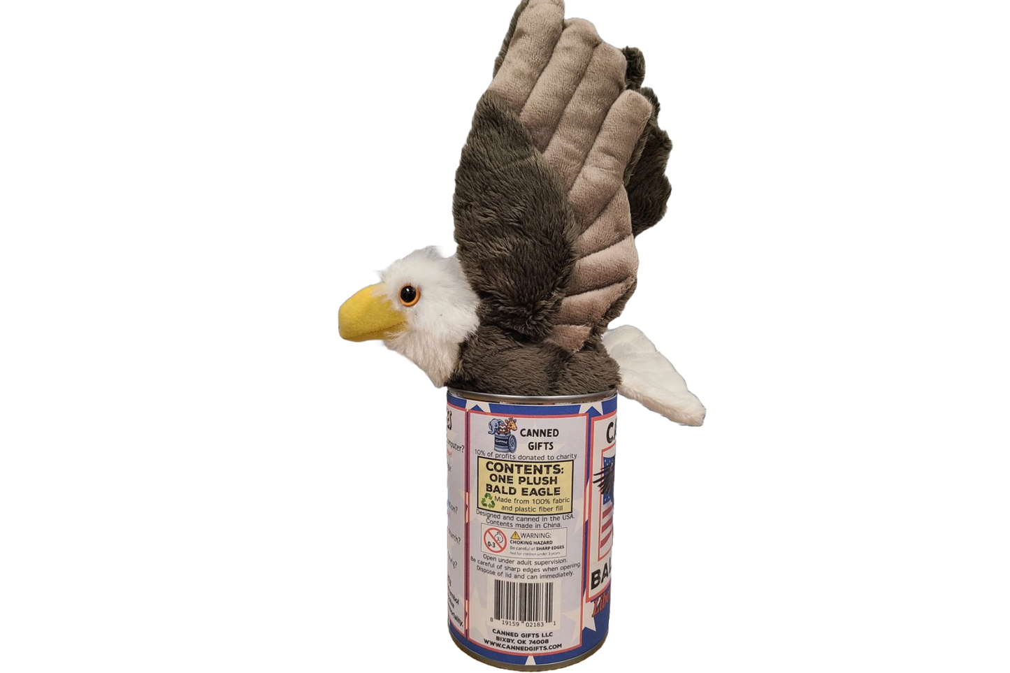 Canned Gifts - Liberty The Canned Bald Eagle - Stuffed Animal