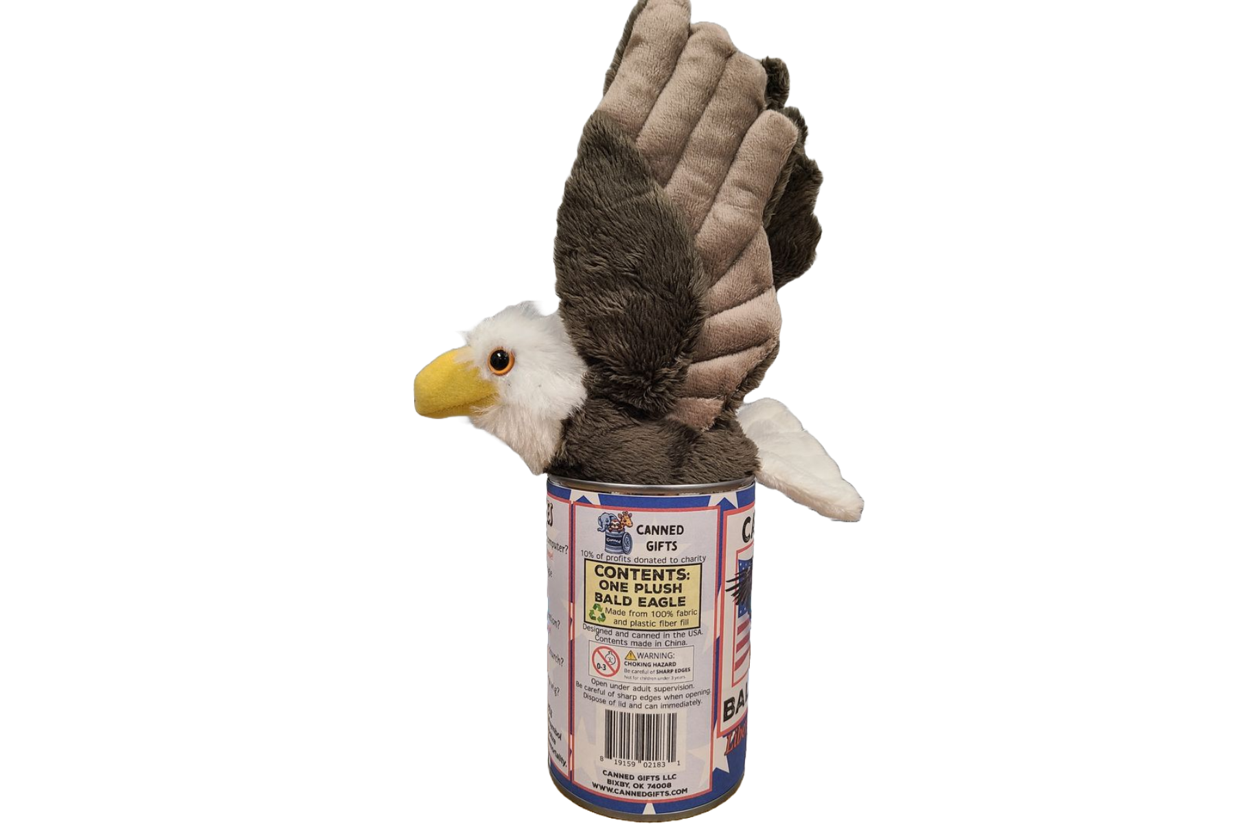 Canned Gifts - Liberty The Canned Bald Eagle - Stuffed Animal