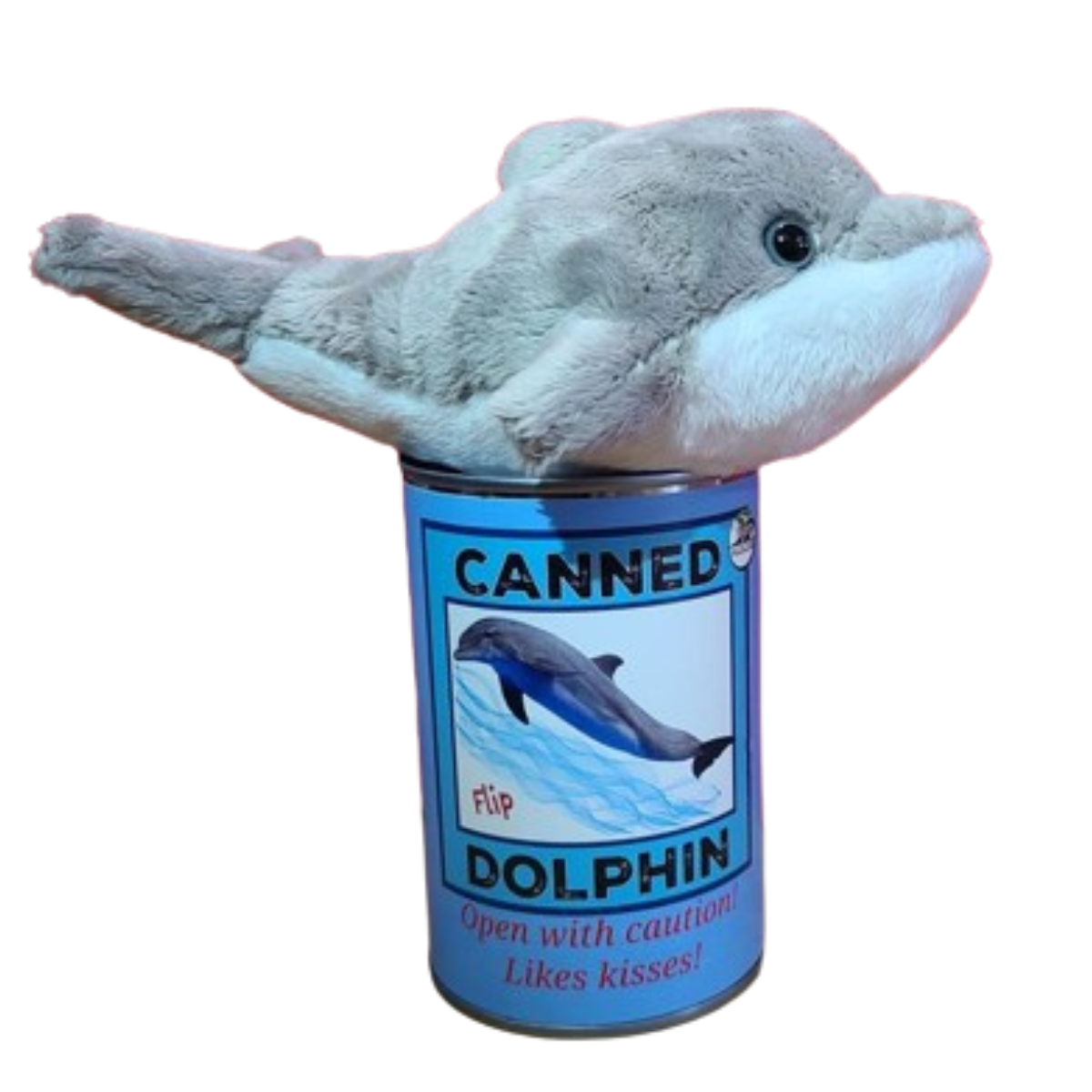 Canned Gifts - Flip The Canned Dolphin - Stuffed Animal