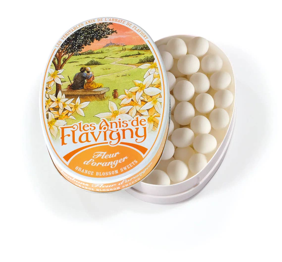 Les Anis de Flavigny - Orange Flower Pastilles - Oval Tin - 50 g