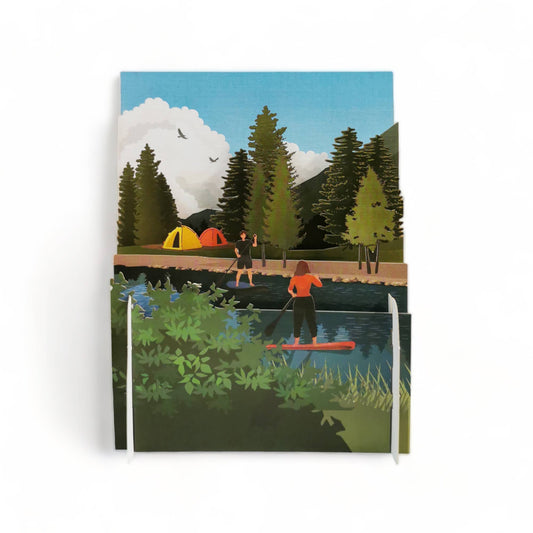 Alljoy Design - Miniature World Pop Up Card - Paddling