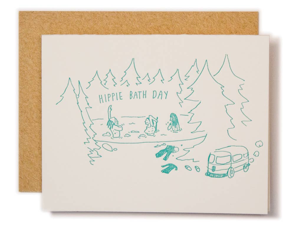 Ladyfingers Letterpress - Hippie Bath Day Card
