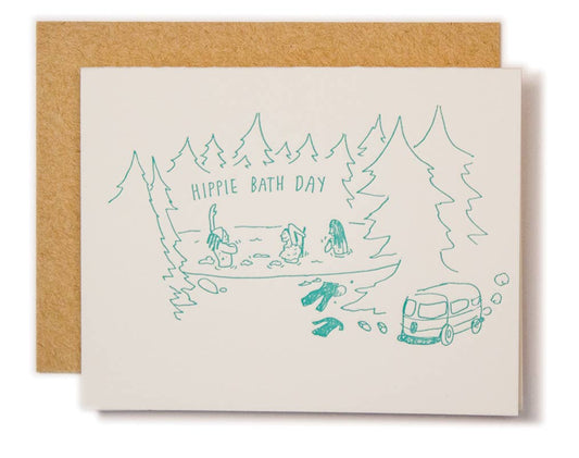 Ladyfingers Letterpress - Hippie Bath Day Card