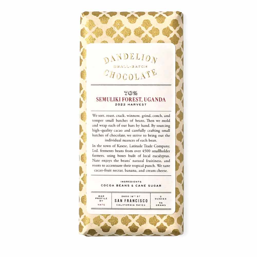 Dandelion Chocolate - Semuliki Forest Uganda - 70% - 56 g