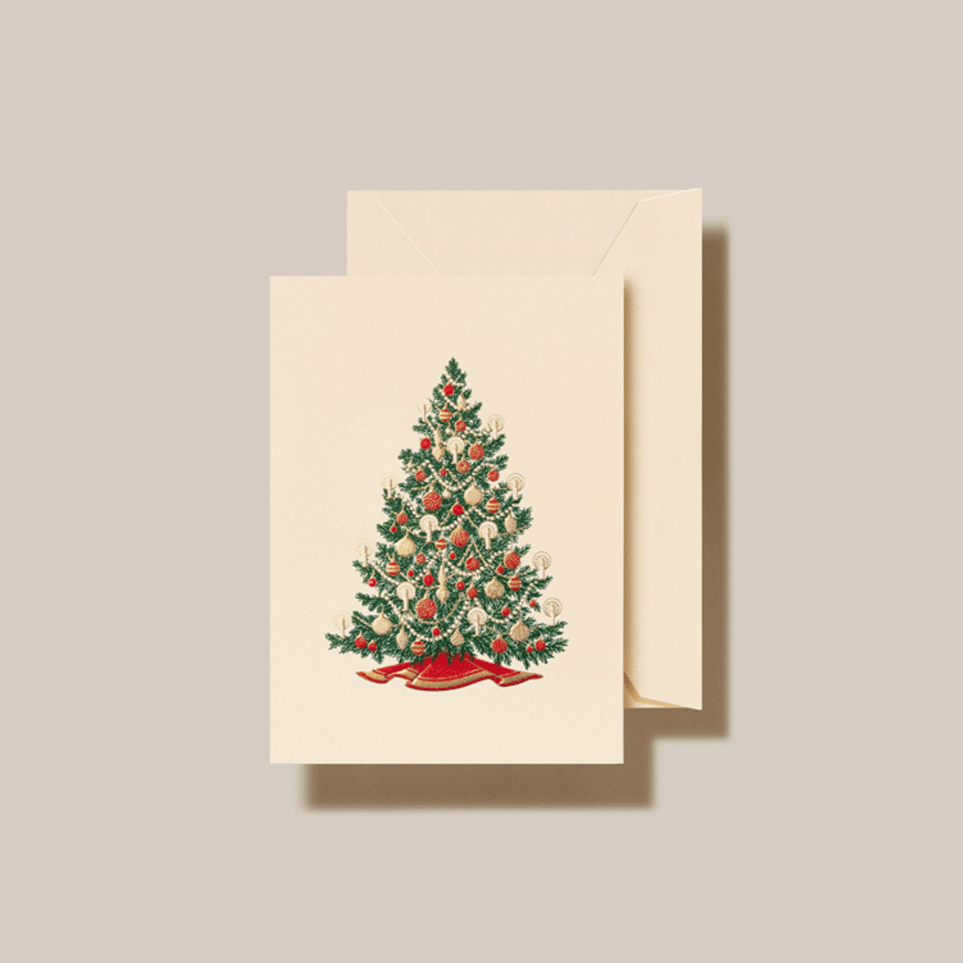 Crane - Christmas Tree Gift Enclosure Card - 8 Cards / 8 Envelopes