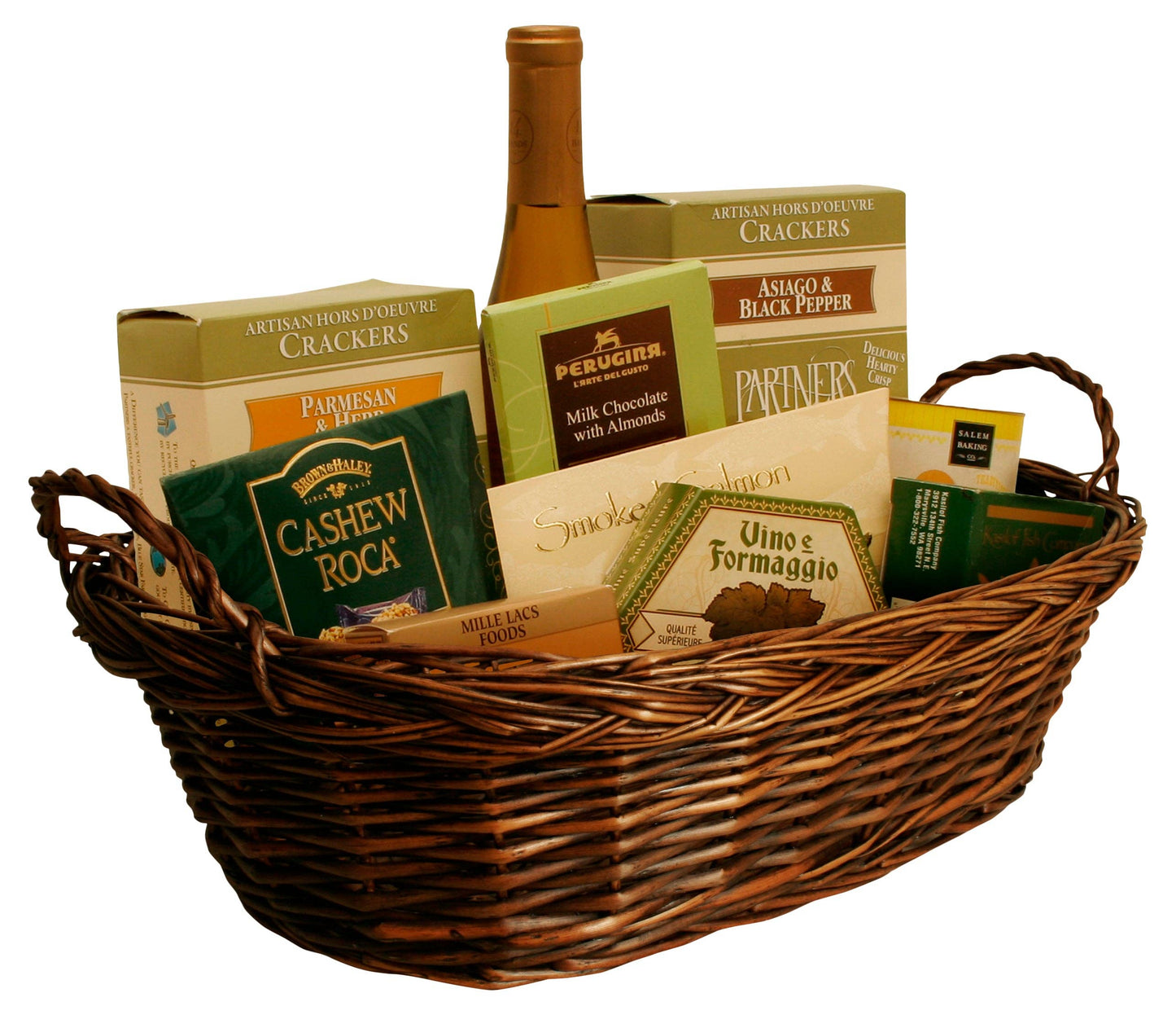 Empty Gift Basket - 20" Dark Brown Oval Willow Basket