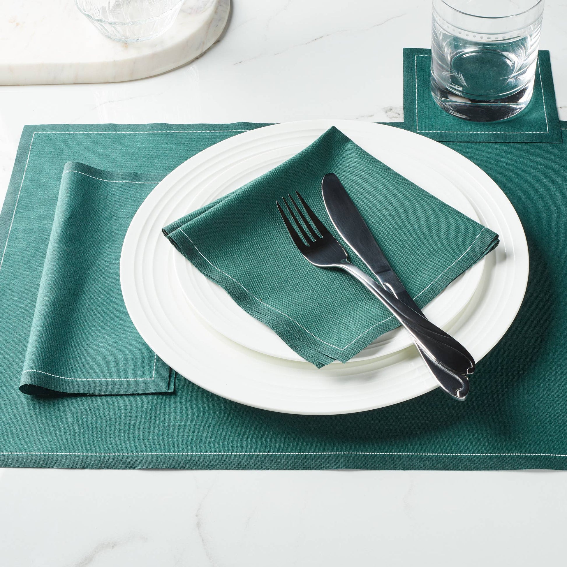 MY DRAP - English Green Cotton Cocktail Napkins 50 Units