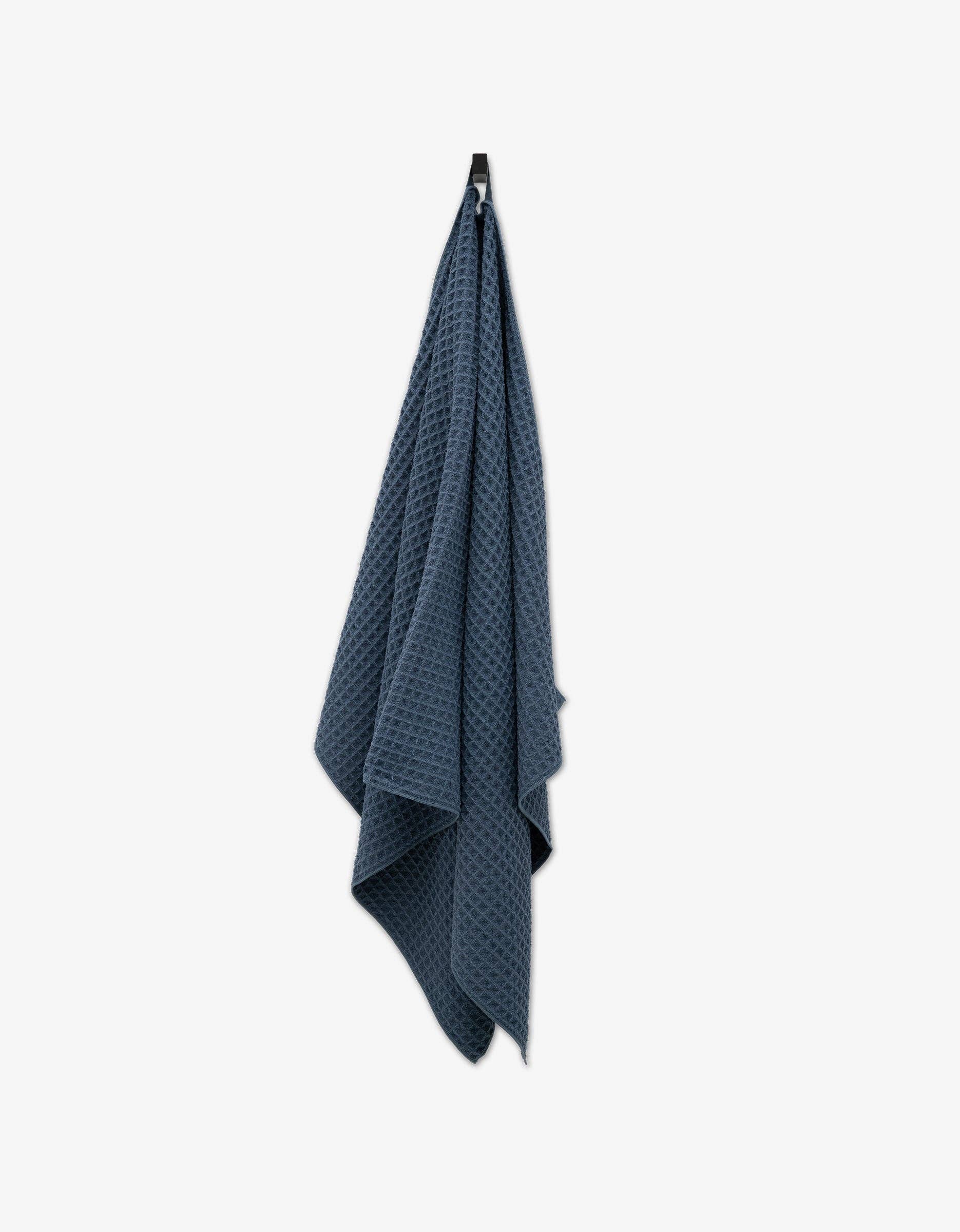 Geometry - Midnight Blue - Waffle Bath Towel