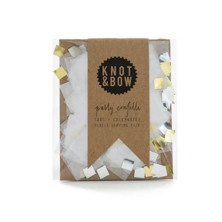 Knot & Bow - White Metallic Single Serving Size Confetti