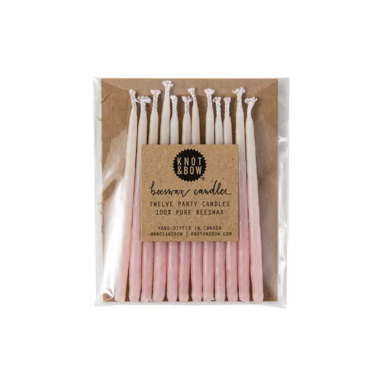 Knot & Bow - Pink Ombre Beeswax Birthday Candles