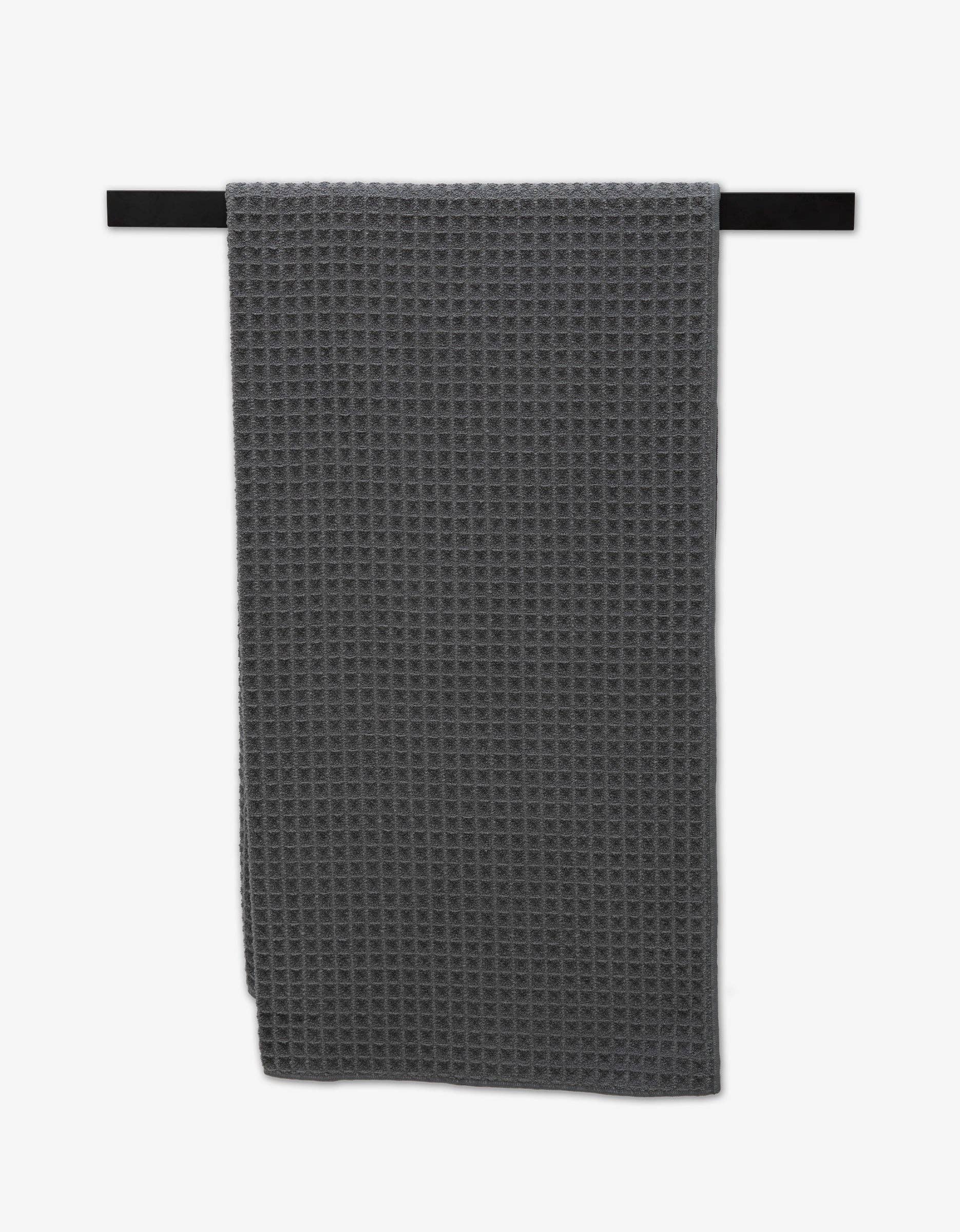 Geometry - Charcoal - Waffle Bath Towel