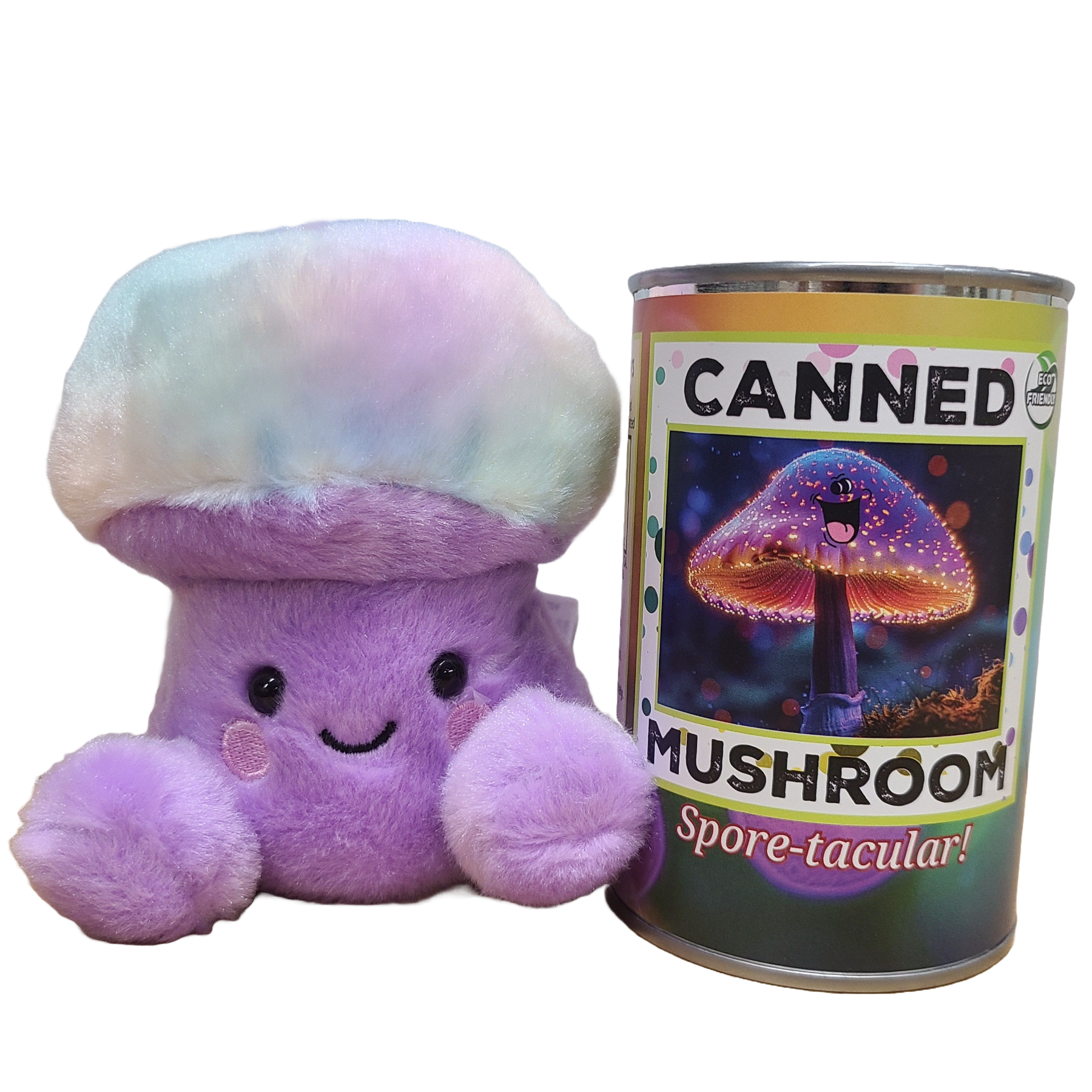 Canned Gifts - Ombre The Canned Rainbow Mushroom - Stuffed Animal