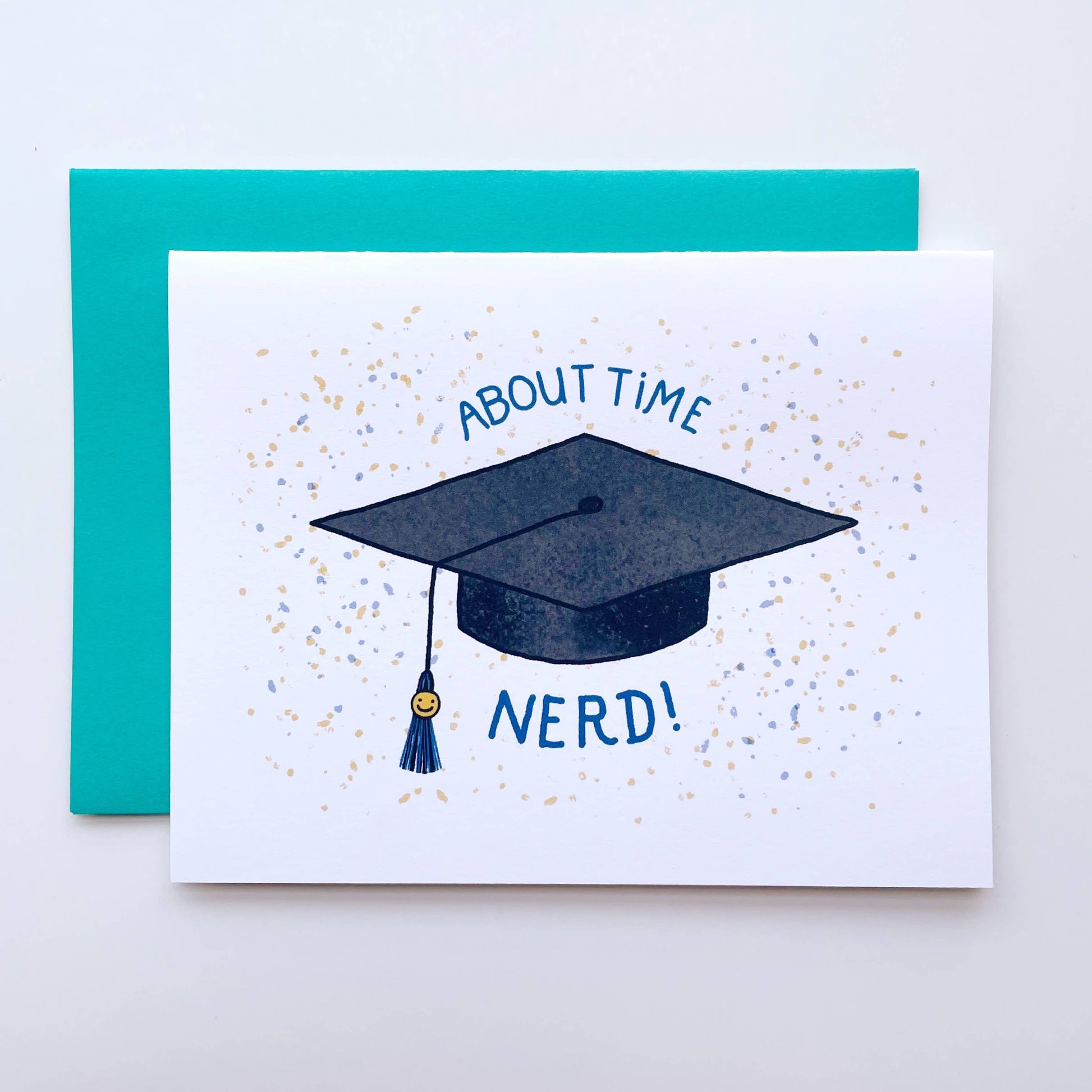Kendra Lee Miller Art - About Time, Nerd! Blue Themed Graduation Card