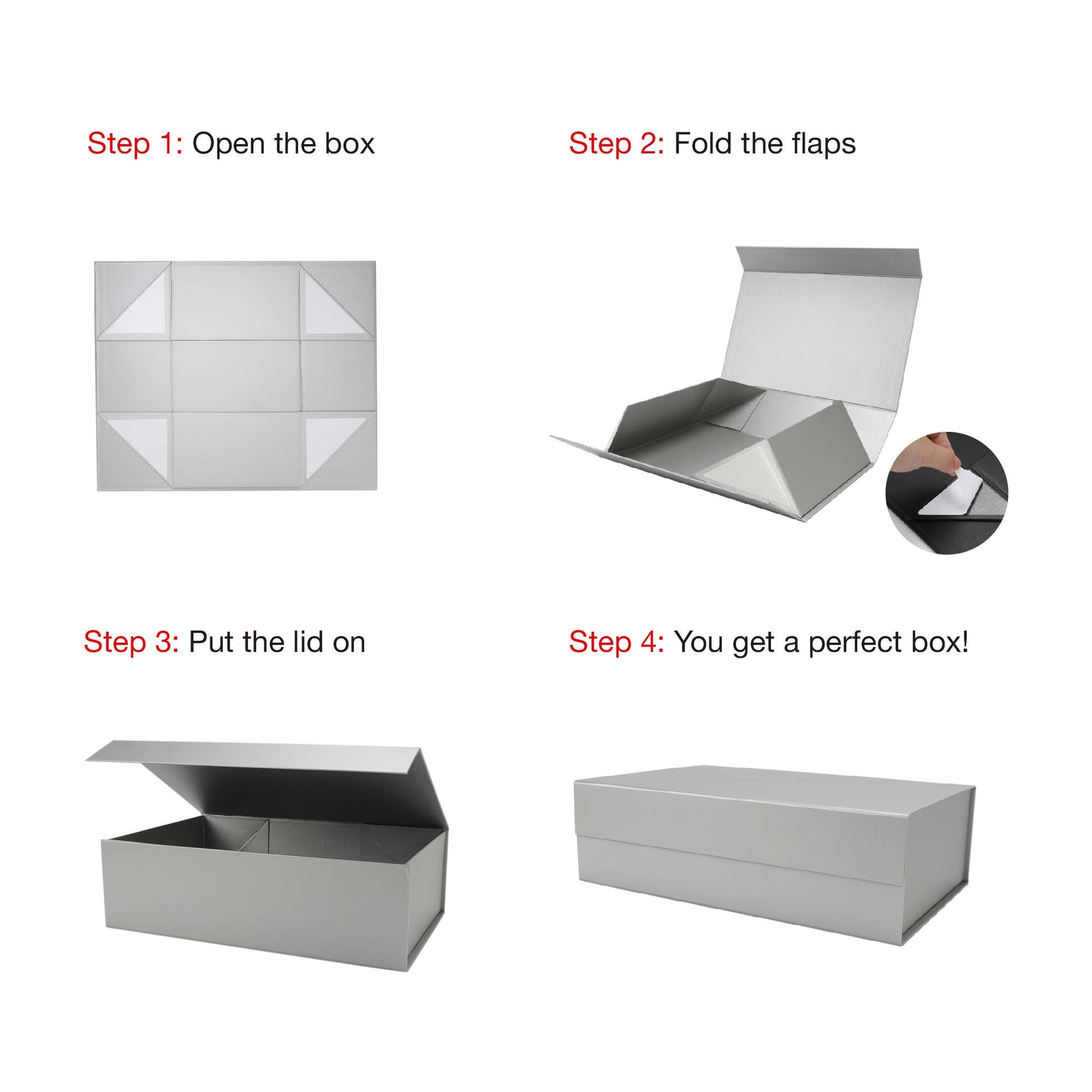 Empty Gift Basket - Navy Gift Box w/ Magnetic Square Flap - 14 in. x 9 in. x 4.3 in.