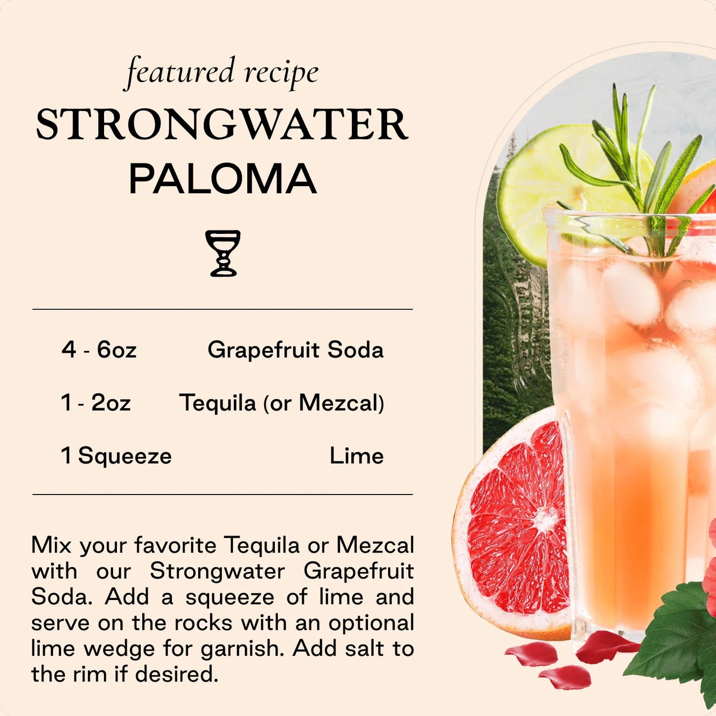 Strongwater - Grapefruit Soda - 4 pack - 250 mL each