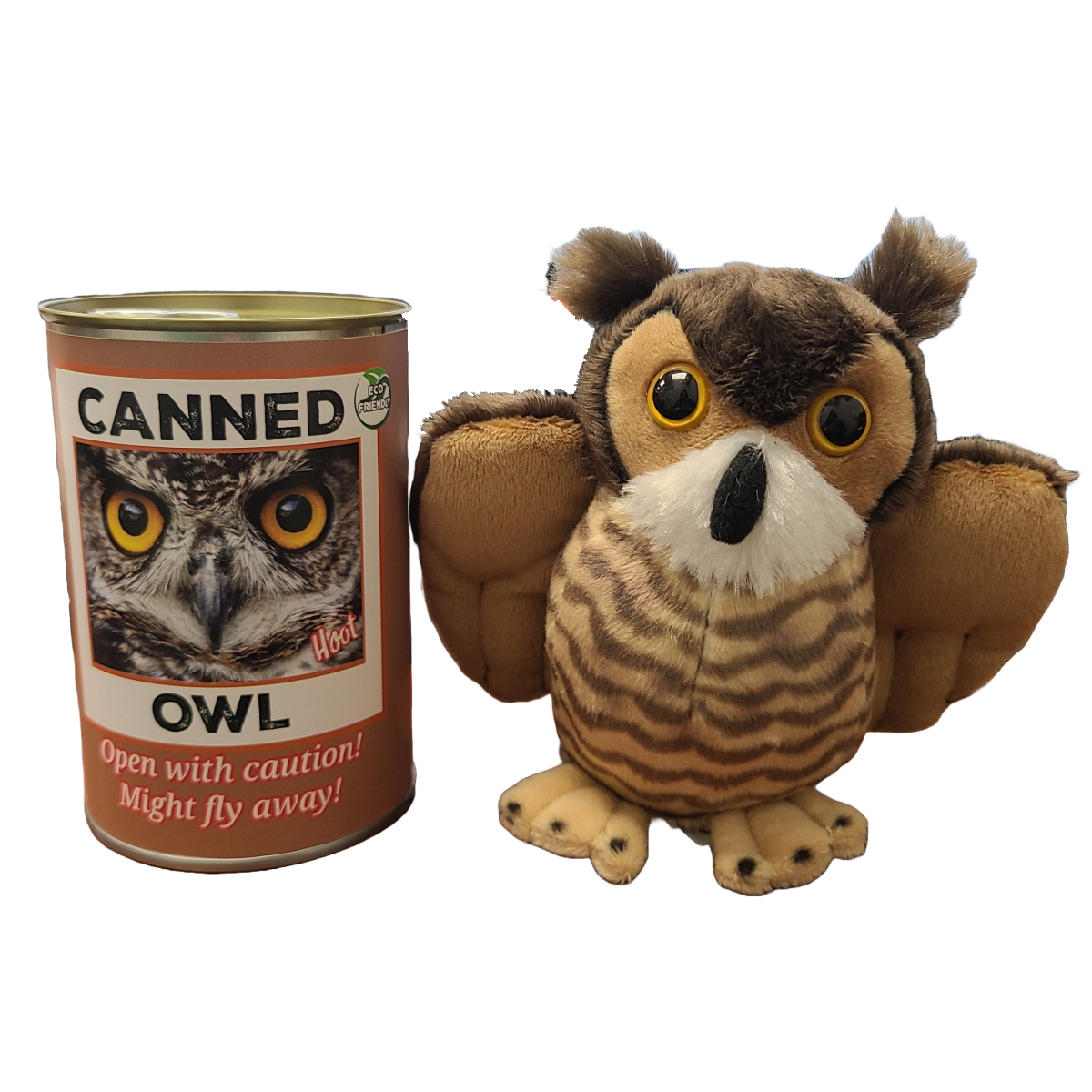 Canned Gifts - Hoot The Canned Owl - Stuffed Animal