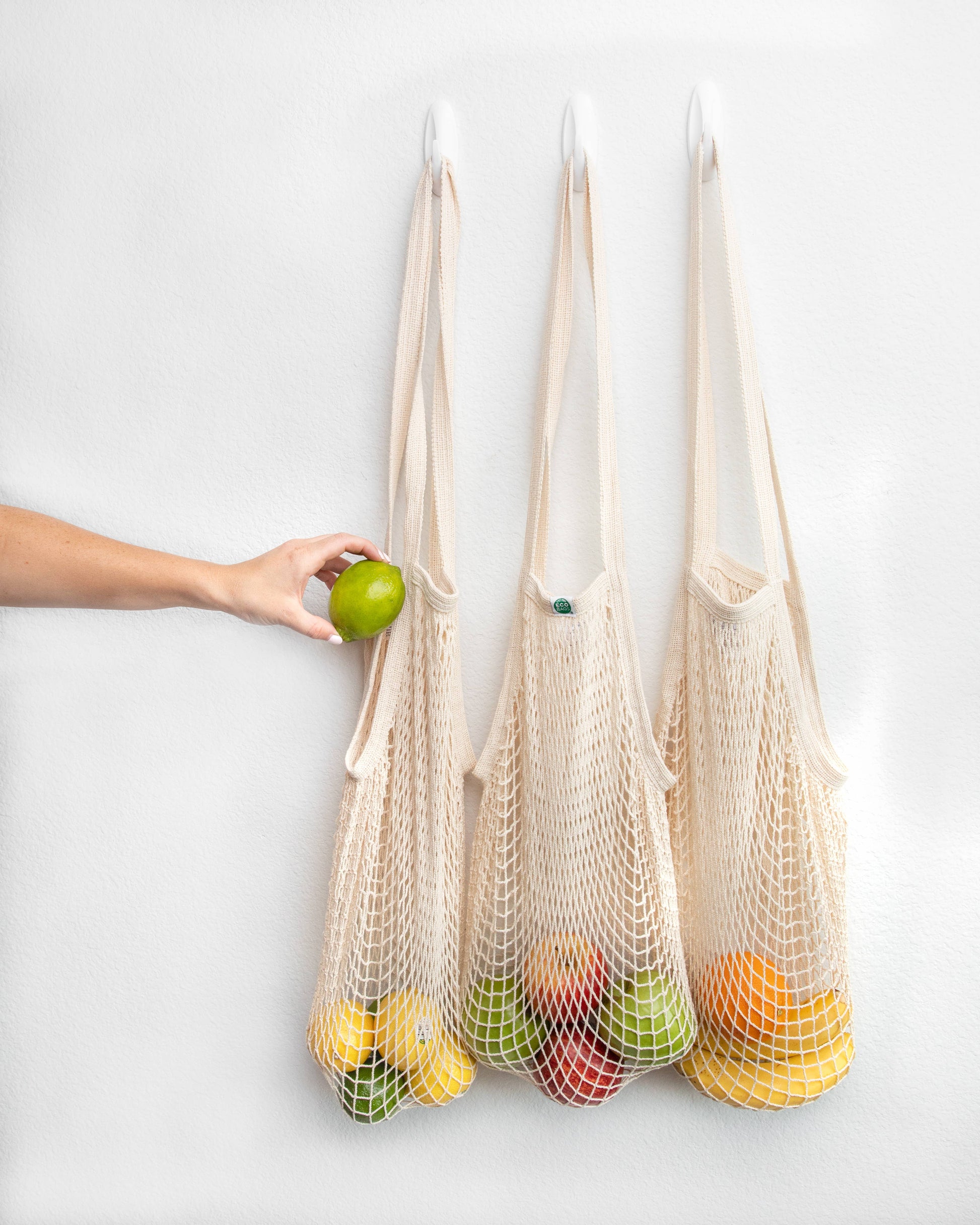 ECOBAGS - String Bag - Long Handle - Natural / Tan